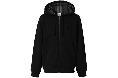 Burberry Letter Graphic Cotton Blend Zip Hoodie 